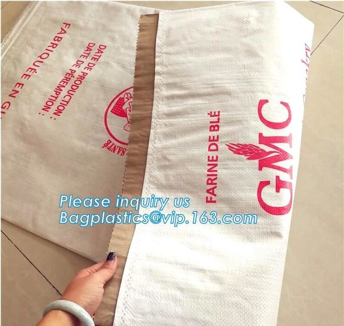 3 layers kraft paper laminated pp woven bag for chemical ,cement