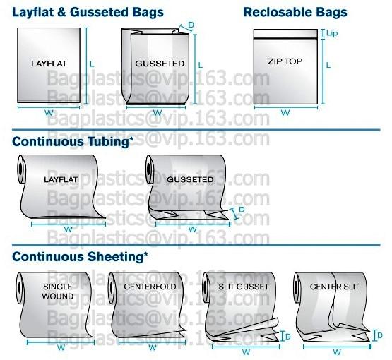 wholesale laundry garment bag on roll clear ldpe with printing, Plastic