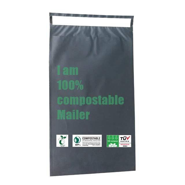 EN13432 100 Bio Degradable Mailing Bags Custom PLA PBAT Compostable