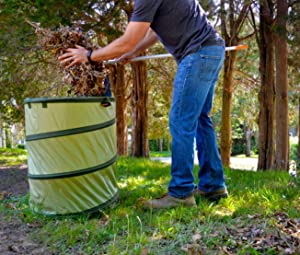 Waste Refuse Rubbish Grass Sack Waterproof Leaf Bag Outdoor Camping Pop Up Bag Collapsible Container Gardening Bag 3