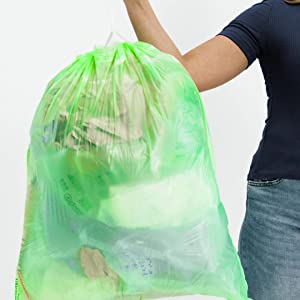 OEM/ODM accepted printed compostable die cut plastic trash bags, EN13432 BPI OK Home ASTM D6400 certified cheap price 3