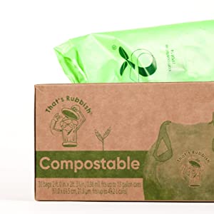 OEM/ODM accepted printed compostable die cut plastic trash bags, EN13432 BPI OK Home ASTM D6400 certified cheap price 4