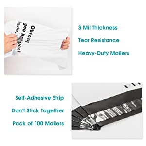 Mailing Envelopes, Shipping Bags for Clothing, Handle Shipping Bags 3 Mil Pretty Thick Self Adhesive Mailing Envelopes 2