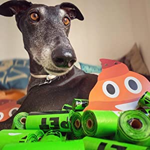 Disposable Compostable Dog Poop Bag For Pet Cleaning, Earth-Friendly Leak-Proof Dog Poop Waste Bags With Easy-Tie Handle 0