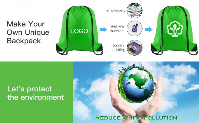 Drawstring Backpack Bags Sport Gym Sackpack Zipper Water Bottle Mesh Pockets Travel, Gym, Yoga, Outdoor Sport 4