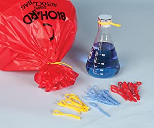 Biohazard Disposal Bags With Warning Label/Sterilization Indicator  Lab Can Liners Labeling Biohazardous Trash Safely 4