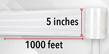 Hand Bundling Stretch Film Extended Core Handle Stretch Film Wrap, Heavy Duty Shrink Wrap Roll Furniture, Moving, Box 15