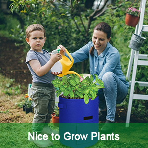 Potato Grow Bags, Plant Grow Bags Garden Container Heavy Duty Aeration Fabric Pots Thickened Nonwoven Fabric Grow 5