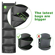 Hanging Growing Strawberry Bags Planter, Vertical Wall Hanging Planters, Herbs, Succulents, Artificial Plants or Flowers 6