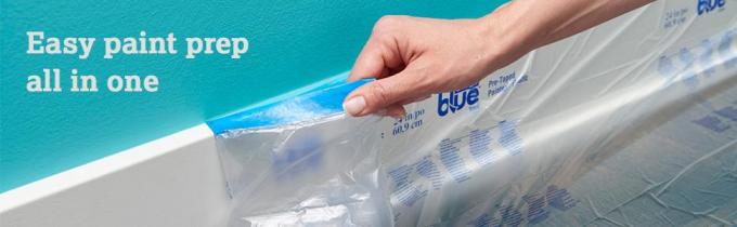 Pre-Taped Painter'S Plastic Automotive Best Masking Tape Painting Pre-Taped Masking Film Sheeting With Tape 1