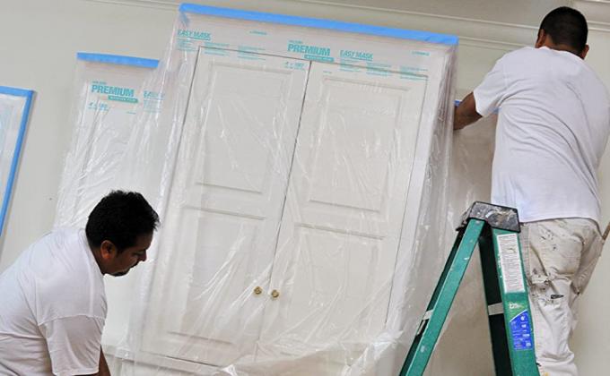 5 In 1 Auto Clean Kits Hdpe Plastic Drop Sheet Plastic Sheeting Durable Polyethylene Sheeting/Film Masks Car From Paint 0