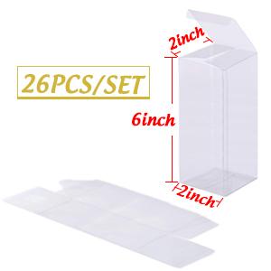 Eco friendly Gift Box Square Containers Transparent Packing Box Party Favors, Wedding, Birthday, Thanksgiving, Halloween 0