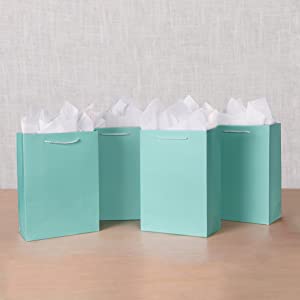 Foldable Gift Recycled Grocery Romotional Printed Gift Paper Bag Luxury Matte White Paper Bags with Handles Perfect for 4