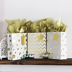 Ribbon Handle, For Gift Wrapping, Christmas Stuffer Thanksgiving Present, Wedding Birthday Party Favor Paper Thank You 3