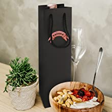 Gold Foil Stamp Hair Extension Eco Retail Packaging Wine Bags Bulk Kraft Paper Wine Gift Bags With Handles 3