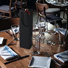 Gold Foil Stamp Hair Extension Eco Retail Packaging Wine Bags Bulk Kraft Paper Wine Gift Bags With Handles 6