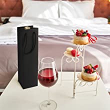 Gold Foil Stamp Hair Extension Eco Retail Packaging Wine Bags Bulk Kraft Paper Wine Gift Bags With Handles 5