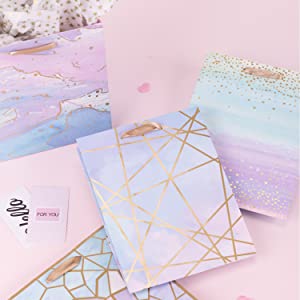 Shopping Bags Small Medium & Large, Gift Bag With Handles, Gusset With Cardboard For Retail Merchandising 1