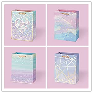 Shopping Bags Small Medium & Large, Gift Bag With Handles, Gusset With Cardboard For Retail Merchandising 2