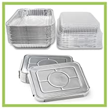 Food BakingAluminium Food Containers With Lids Heavy Duty Disposable Aluminum Foil For Catering Party Meal Prep Freezer 4