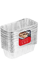 50 Pack Disposable Takeout Containers with Foil Lids – 1 Lb Capacity Aluminum Foil To Go Food