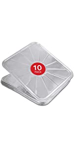 50 Pack Disposable Takeout Containers with Foil Lids – 1 Lb Capacity Aluminum Foil To Go Food