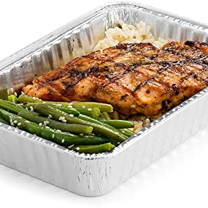 Rectangular Aluminium Foil Food Container, Airlines Fast Food Delivery, Reheating, Baking, Roasting, Meal Prep, to-Go 6