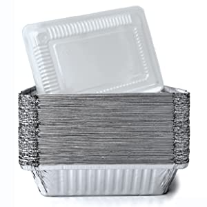 Reheating, Baking, Roasting, Meal Prep, To-Go Containers Aluminum Pan Disposable Heavy Duty Rectangular Tin Foil Pans 5