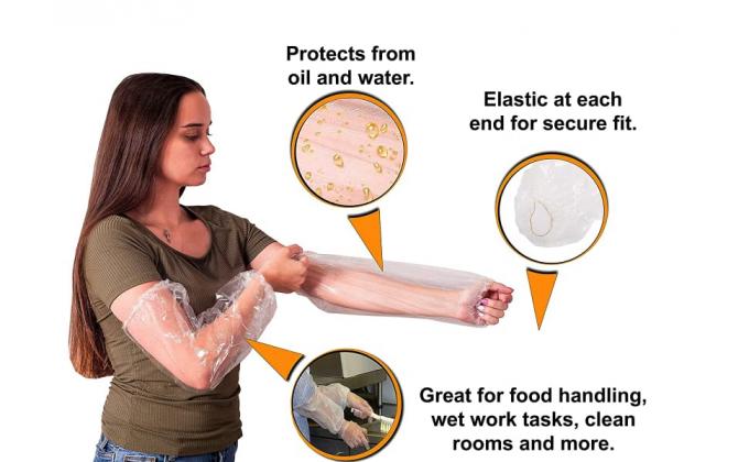 Compostable Biodegradable Personal Protective Disposable Long Sleeve Arm Sleeves Protect Covers Oversleeves Protectors 7