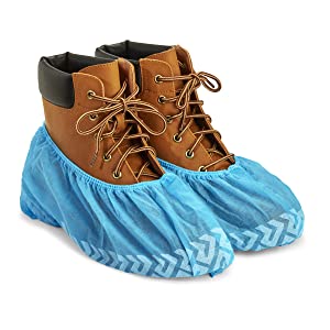 Extra Thick Disposable Shoe & Boot Covers | Durable & Water Resistant Booties | Anti-Slip | One Size Fits Most 5