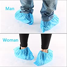 Extra Thick Disposable Shoe & Boot Covers | Durable & Water Resistant Booties | Anti-Slip | One Size Fits Most 13