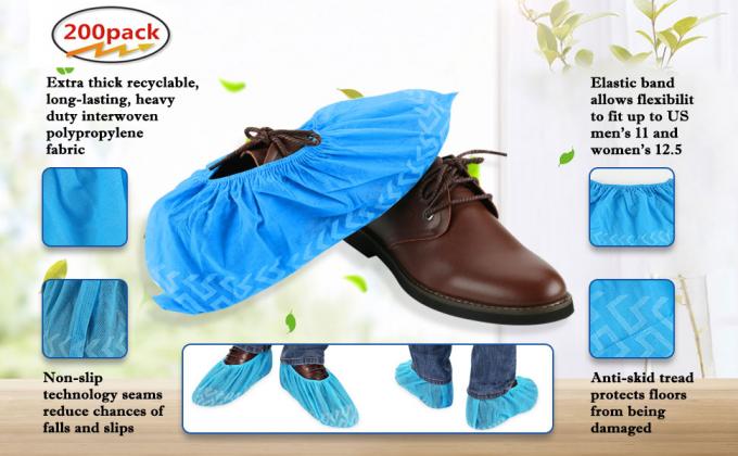 Extra Thick Disposable Shoe & Boot Covers | Durable & Water Resistant Booties | Anti-Slip | One Size Fits Most 16