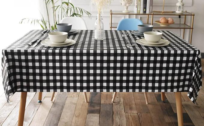 Flannel Backed Tablecloth, Indoor/Outdoor Tablecloth Non Toxic Christmas PVC Vinyl Holiday Kitchen Tablecloth Eco-Friend 12