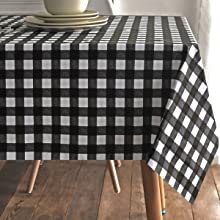 Flannel Backed Tablecloth, Indoor/Outdoor Tablecloth Non Toxic Christmas PVC Vinyl Holiday Kitchen Tablecloth Eco-Friend 15