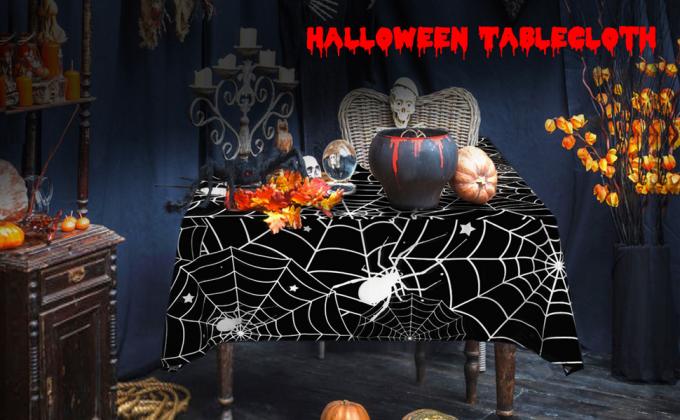 Vinyl Christmas Happy Halloween Banquet Event & Party Supplies Decoration Ployester Tablecloths Table Cover picnics 0
