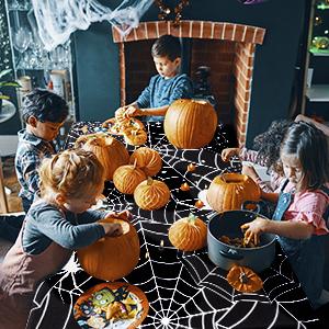 Vinyl Christmas Happy Halloween Banquet Event & Party Supplies Decoration Ployester Tablecloths Table Cover picnics 7