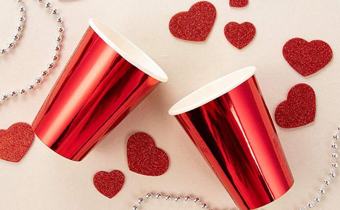 Metallic Party Rose Gold Cups Black Lid Spoon | Rose Gold Party Decorations | Bridal Shower Decorations | Coffee Cups 0