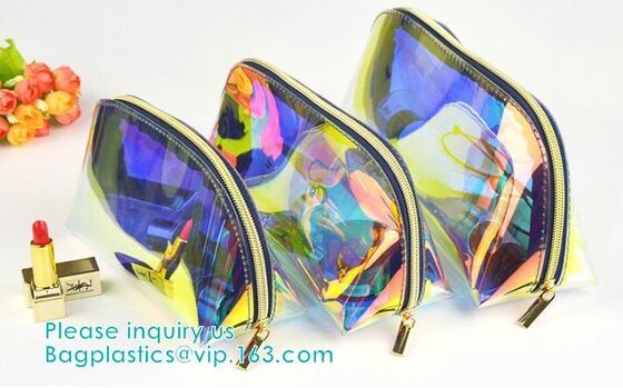 Holographic Color Bag Neon Bag Clear Pvc Cosmetic Make Up Bag in Rainbow,holographic k bagholographic laser handy