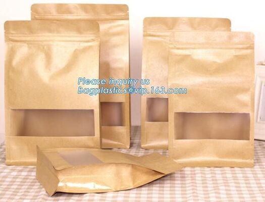 Food grade kraft paper aluminum foil k bag, packing cereals,condiments,candies,teas,nuts,snack,food packaging pac