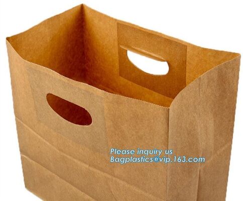 Durable Flat Bottom Bread Paper Bag Brown Kraft Paper Bag Bread Packaging Bag,COOKIEs pouches / beautiful snack food pac