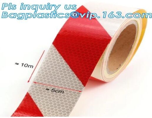 Aluminized Red And White Reflective Tape For Trucks Metalized Reflective Tape marks for vehicle SECURITY TAPE