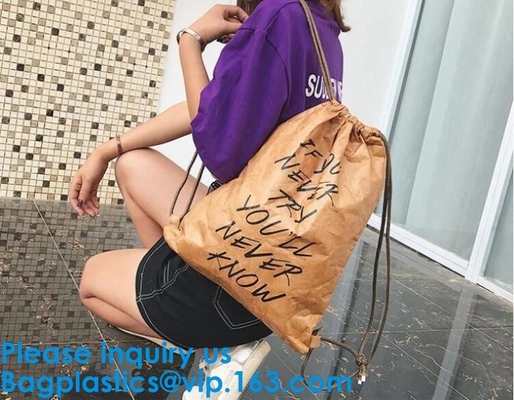 Tyvek Waterproof Drawstring Backpacks Recycle Dupont Tyvek Paper Drawstring Bag For Girl