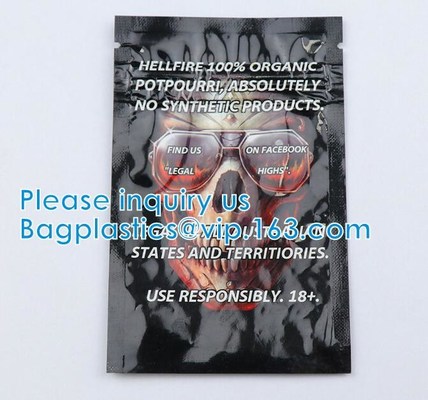 Herbal Medical Packaging Bag Smell Proof Aluminum Foil Resealable Herbal Tea Ziplockk Pouch Bag