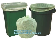 Biodegradable &amp; Compostable Transparent Poly Flat Bags On Roll With Paper Core For Supermarket, Food Waste Caddy Liner