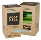 Dog Poop Bag Cornstarch Compostables, Unscented Environment Friendly Compostable Dog Pet Poop Bags, Star Seal Leak Proof