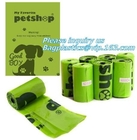 Dog Poop Bags Cat Waste Pick Up Clean Garbage Bags Outdoor, Green Custom Compostable Plastic Doggie Waste Bags On Roll