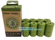 Waste Poop Bag With Customized Logo, Unscented Environment Friendly Compostable Dog Pet Poop Bags Drawstring Holder Disp