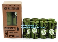 Waste Poop Bag With Customized Logo, Unscented Environment Friendly Compostable Dog Pet Poop Bags Drawstring Holder Disp