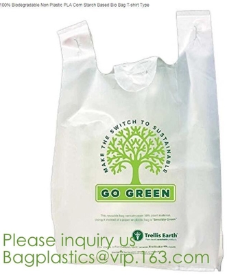 Eco Friendly Compostable Dog Poop Bags Shopping Bags Supermarket Shopping Bags T-Shirt Bags Compostable Bags Trash Bags