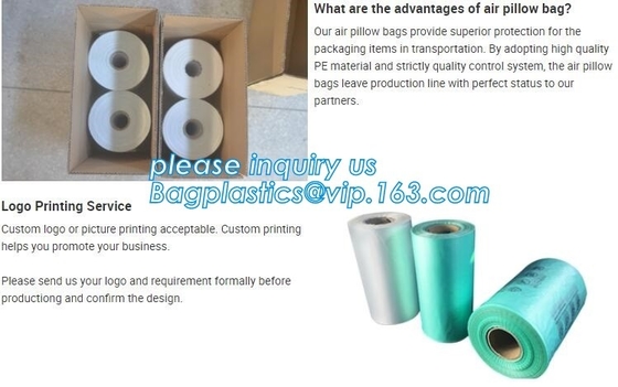 air cushion pillow bags, inflatable air filled pillow bag, shockproof recycable air pillow glass bottle bag, bagplastics